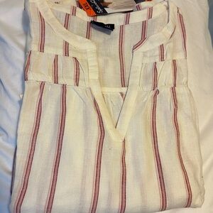 Splendid Cream and Mauve Striped Blouse NWT!